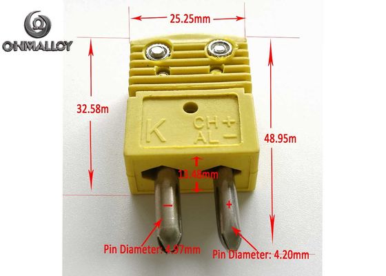 Chromel Alumel Pin Thermometer Plug